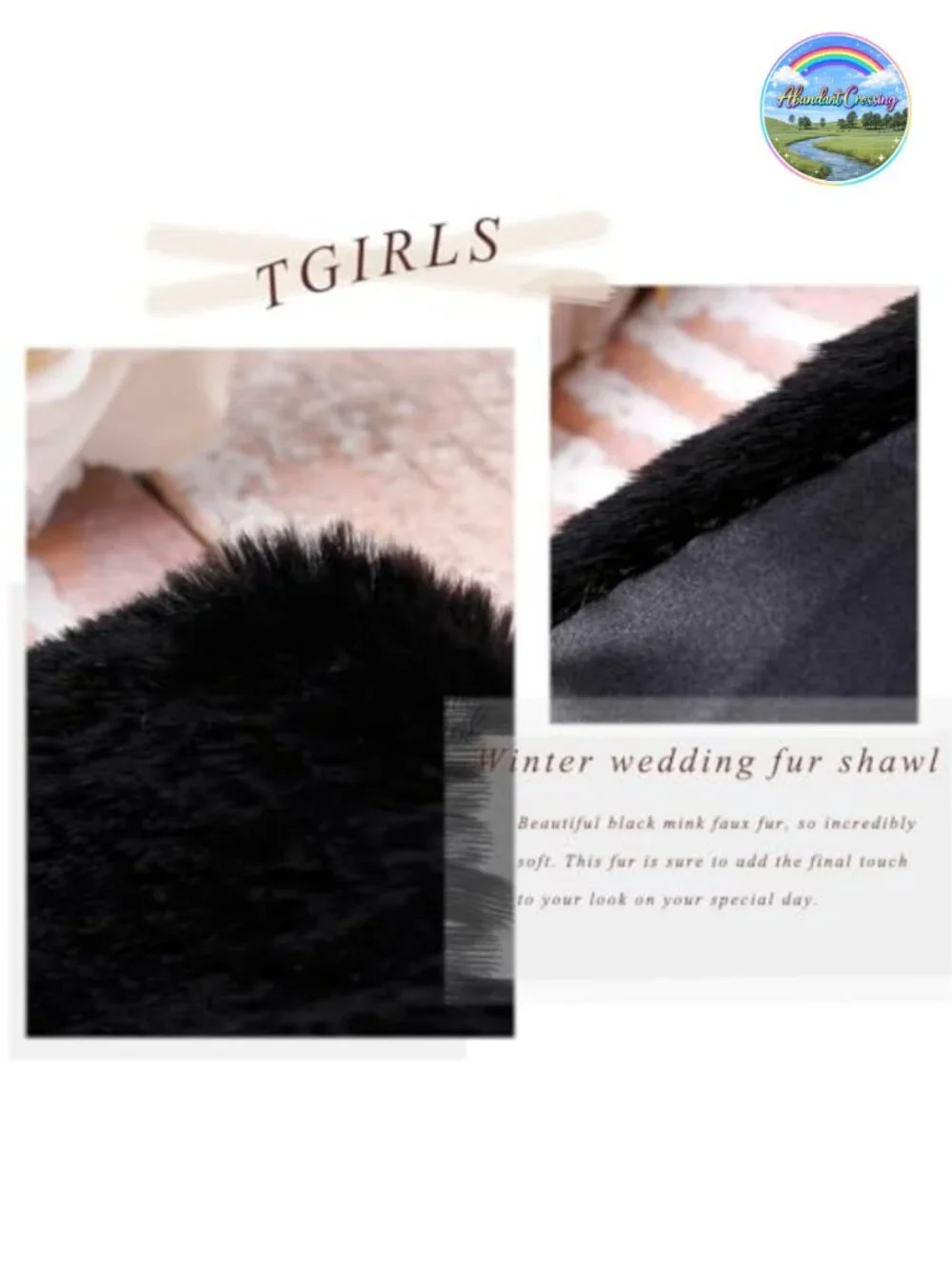 Faux Fur Wedding Shawl Wrap Bridal Stole Scarf for Bride Bridesmaids